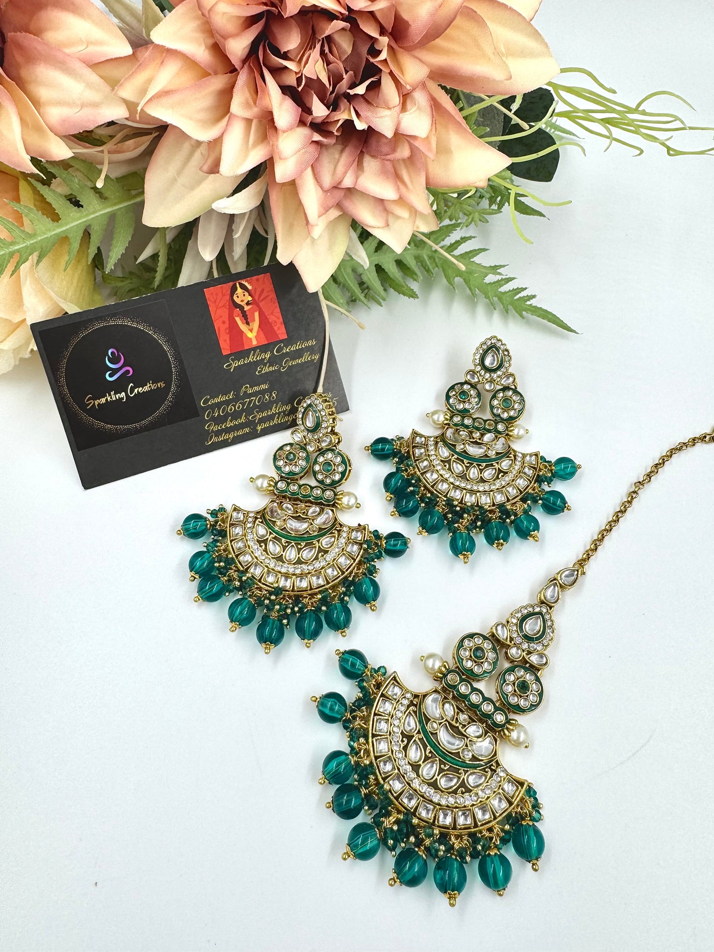 Luna Earrings and Tikka Set