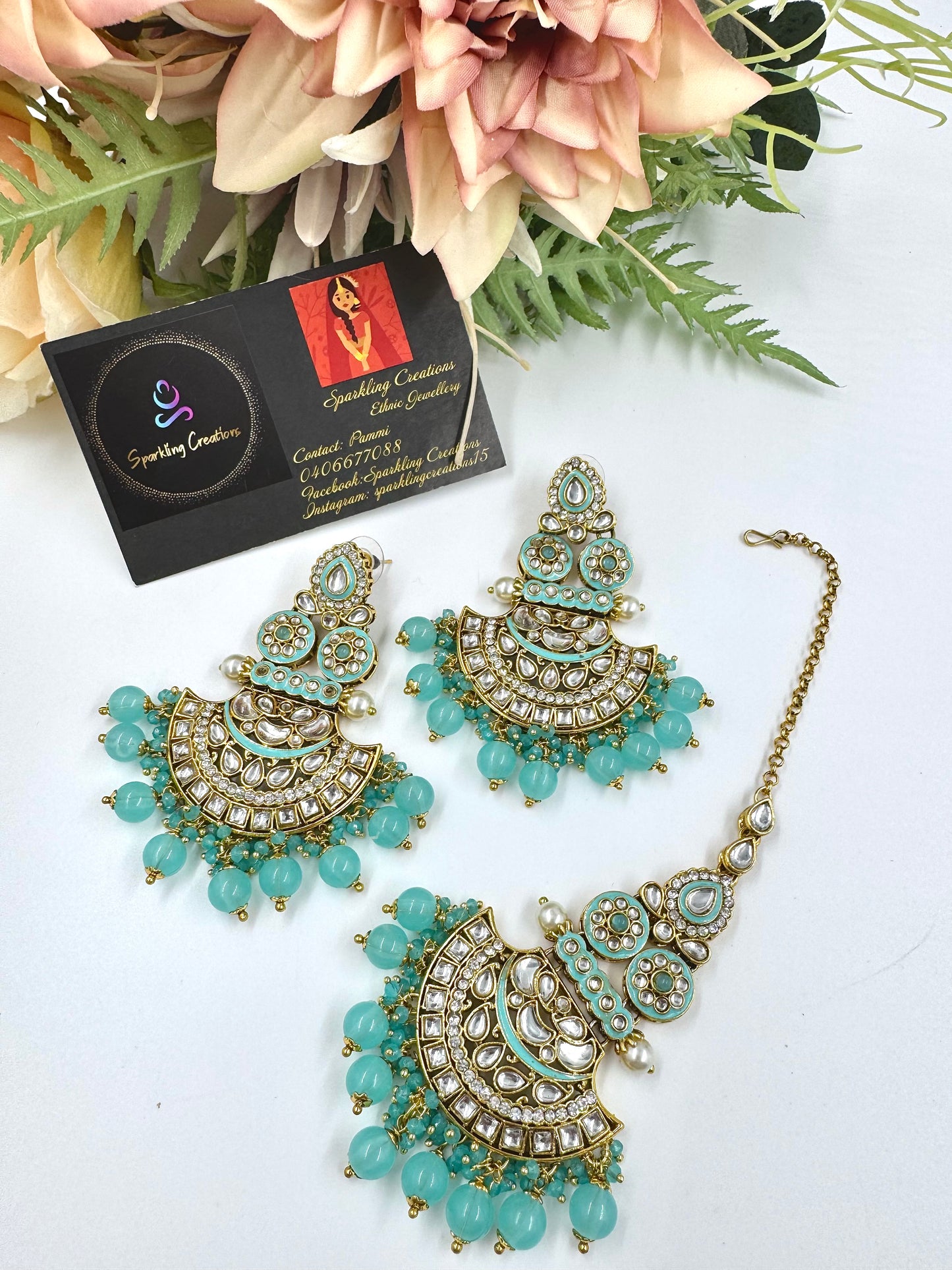 Luna Earrings and Tikka Set