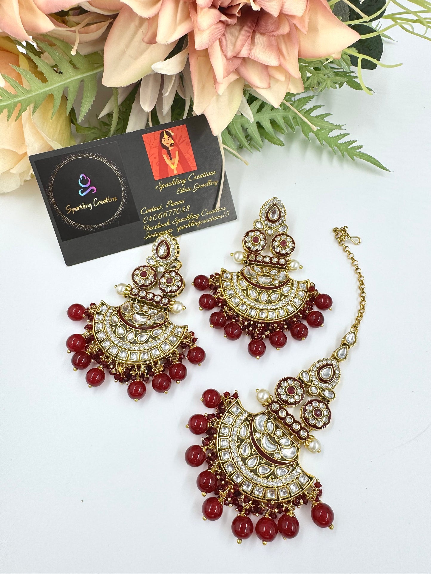 Luna Earrings and Tikka Set