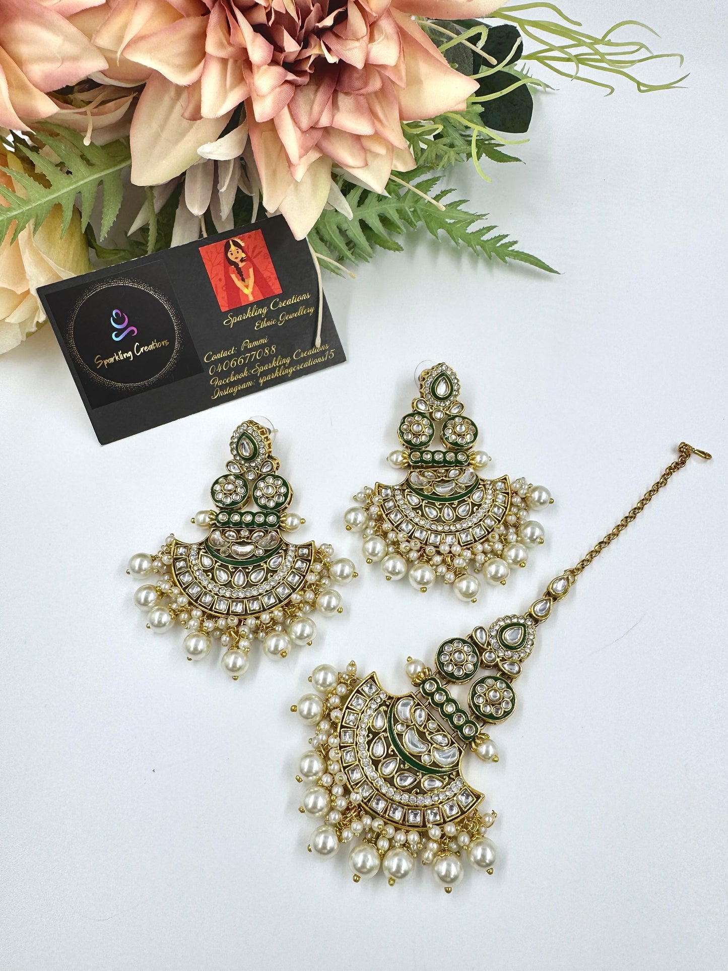 Luna Earrings and Tikka Set